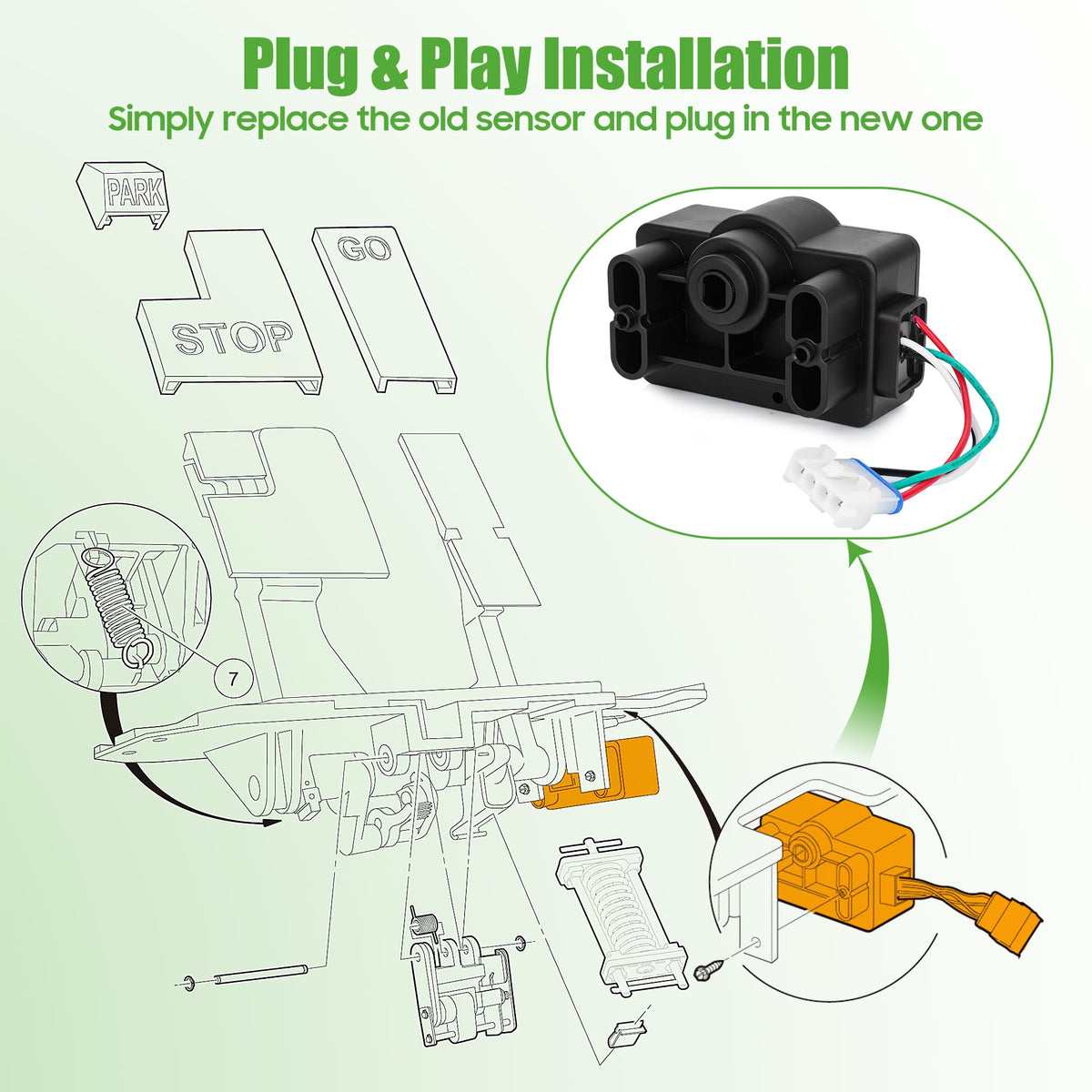 10L0L GCOR sensor fits Club Car Precedent gas models reliably