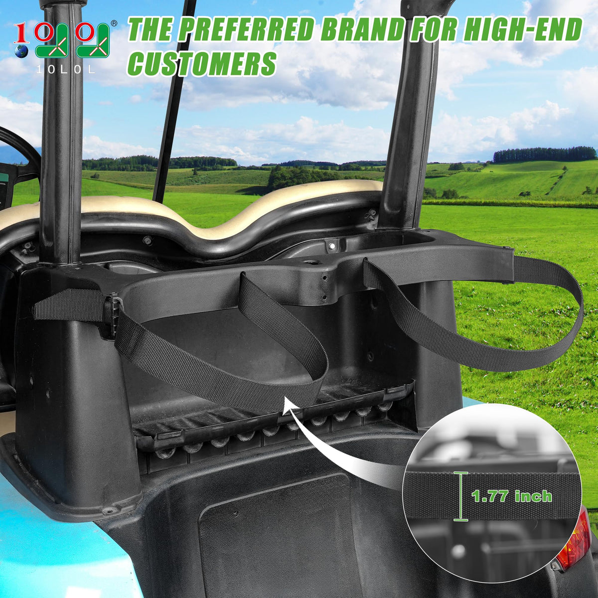 10L0L golf bag holder bracket in black finish for a sleek look