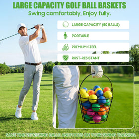 10L0L golf ball basket open top for quick ball access.