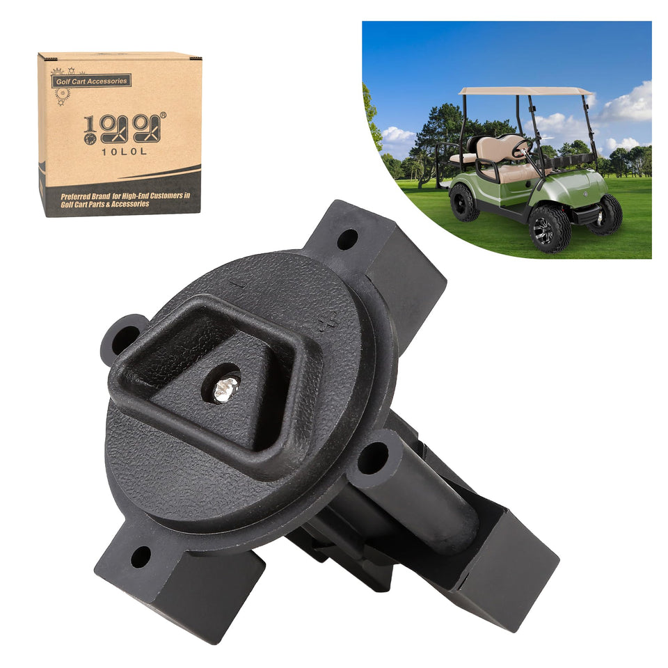 10L0L golf cart 2-prong DC receptacle close-up with durable contacts for reliable charging