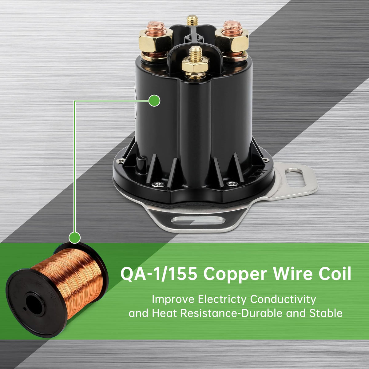 4-terminal solenoid design highlighted for reliable current transfer.