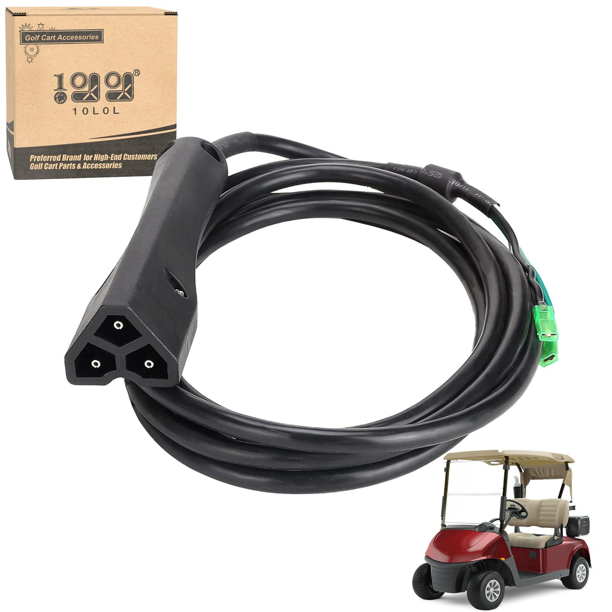 10L0L golf cart 48V charger plug with 8in cable for EZGO TXT and RXV