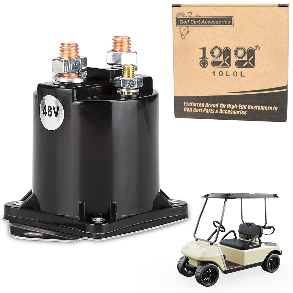 10L0L 48V solenoid relay top view for Club Car DS