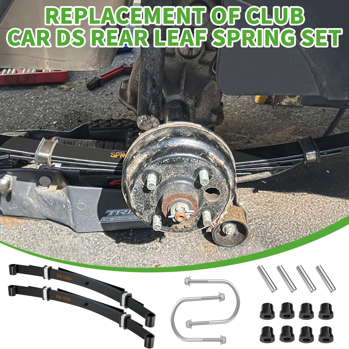 10L0L leaf springs with anti-rust coating ready for long-lasting Club Car DS performance.