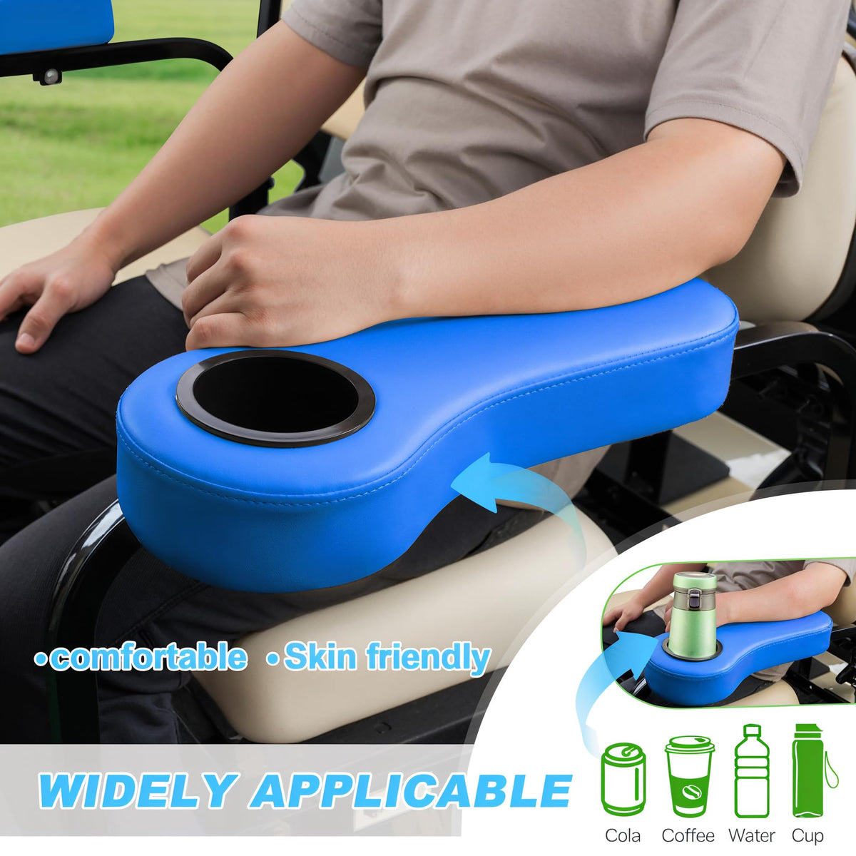 10L0L universal-fit arm rests for EZ-Go, Club Car, Yamaha rear seats