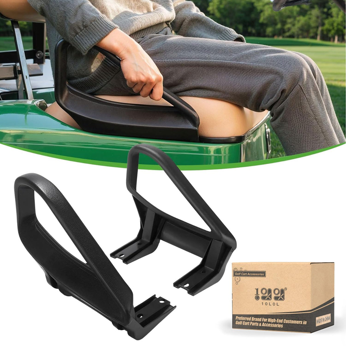 10L0L golf cart arm rest hip restraint left view enhances stability for EZGO TXT