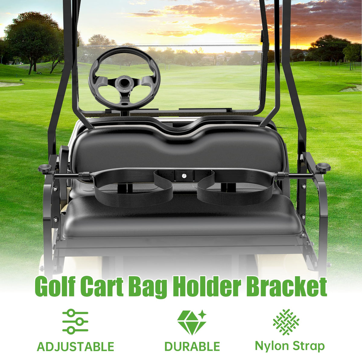 Visible adjustable bracket on 10L0L golf cart bag holder