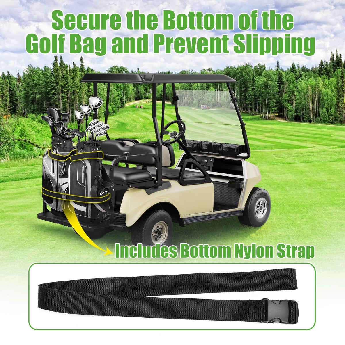 Club Car rear seat fit with 10L0L bag holder and strong mounting