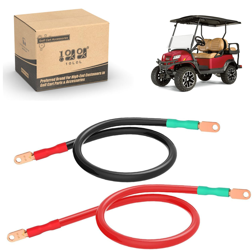10L0L golf cart battery cable 36 inch black close-up highlighting pure copper wiring for high current