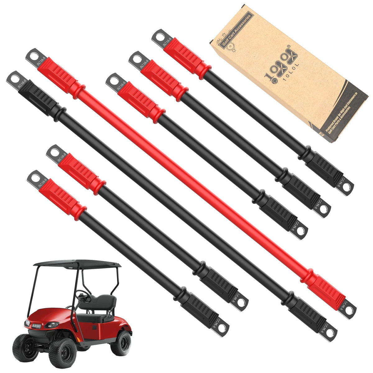 10L0L golf cart battery cables with positive and negative leads for steady power delivery