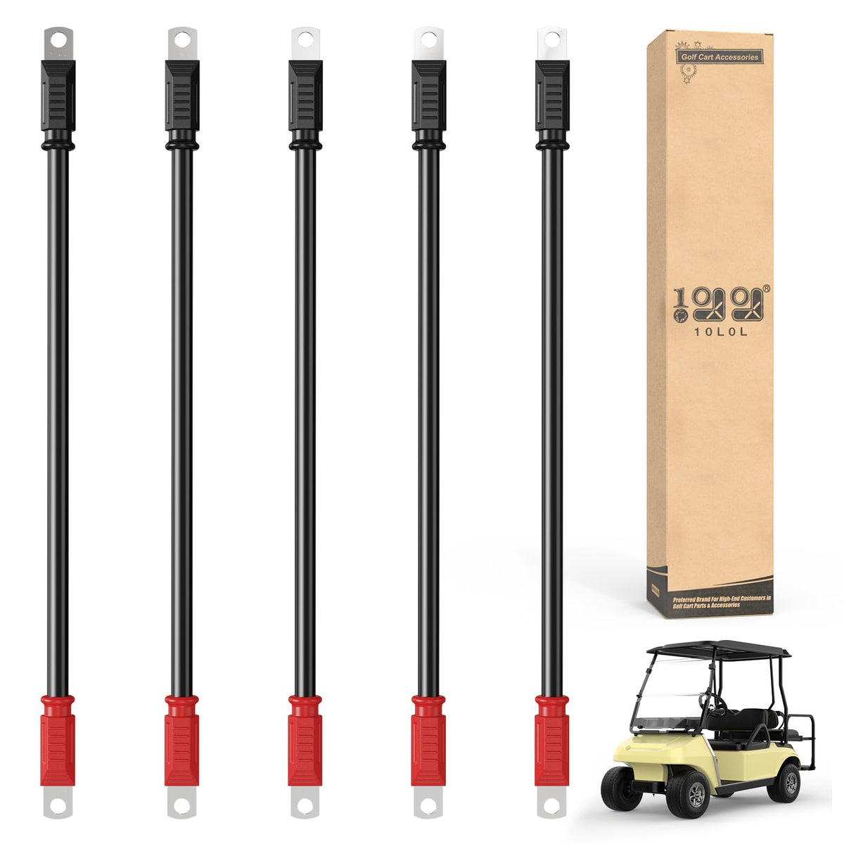 10L0L golf cart battery cables kit with 4 gauge wires for durable connections.