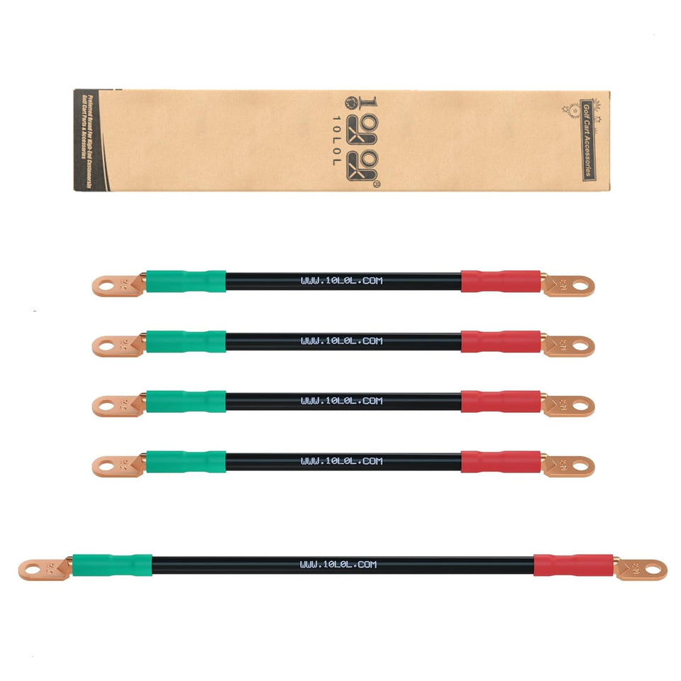 10L0L golf cart battery cables full set in 4 gauge for efficient power delivery.