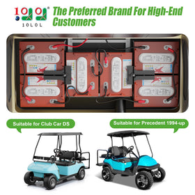 10L0L golf cart 41in red cables showing extended reach for steady power
