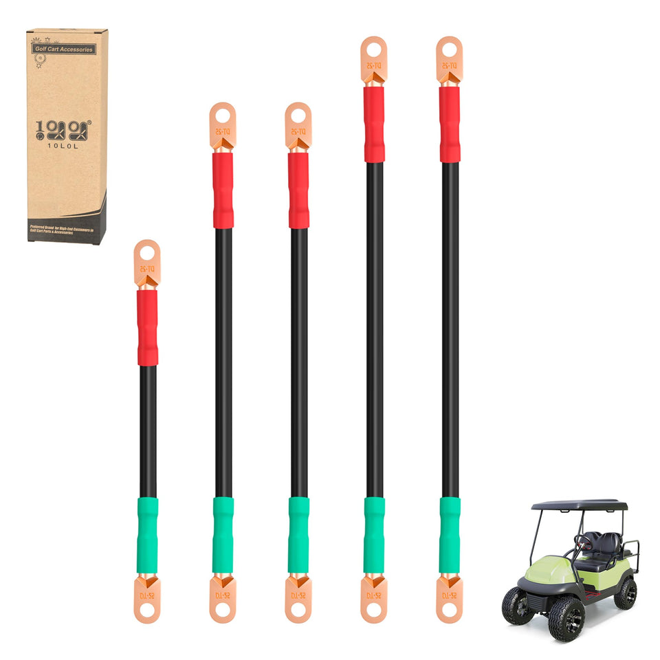 10L0L battery cables, 5-inch, easy-fit for Club Car Precedent.