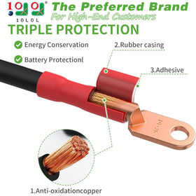 10L0L Club Car DS cables 95+ 48V highlight durable 4ga build for solid connections.