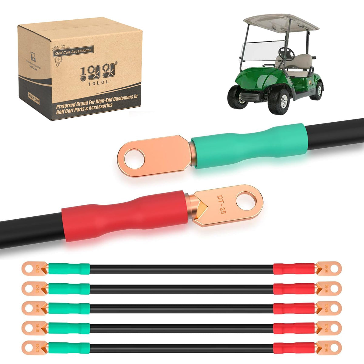 10L0L golf cart cables for Yamaha G2/G8/G9 emphasize 4ga conductors for reliable power delivery.