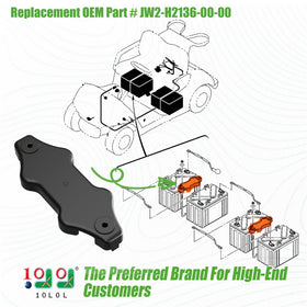 10L0L Golf Cart Hold-Down Plate side profile shows precise fit for Drive G29