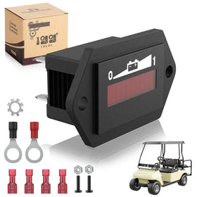 10L0L golf cart battery meter display showing 48V charge level for quick checks