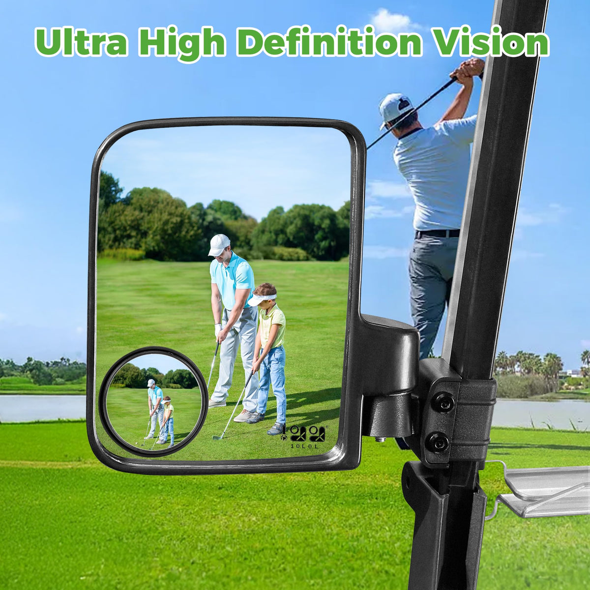 10L0L blind-spot mirror for golf cart helps safer lane changes