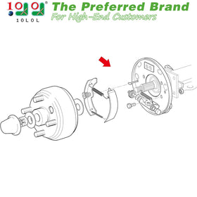 10L0L golf cart brake assembly passenger-side view supports reliable braking upgrades.