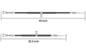 10L0L brake cable driver side for Tempo delivers smooth operation