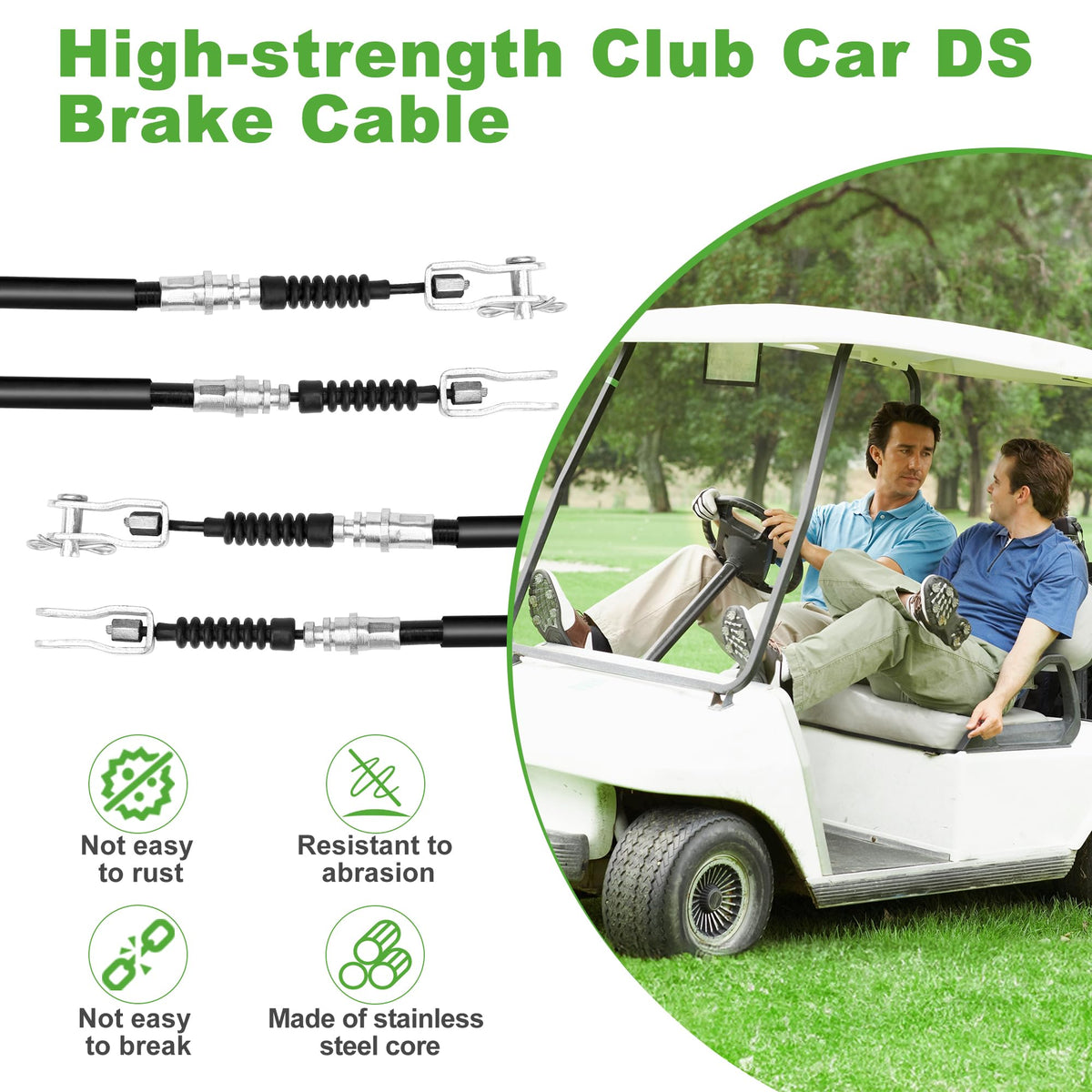 10L0L brake cable kit includes two 42-inch cables for driver and passenger sides.