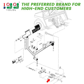 10L0L brake cables for the passenger side on Club Car DS with sturdy construction.