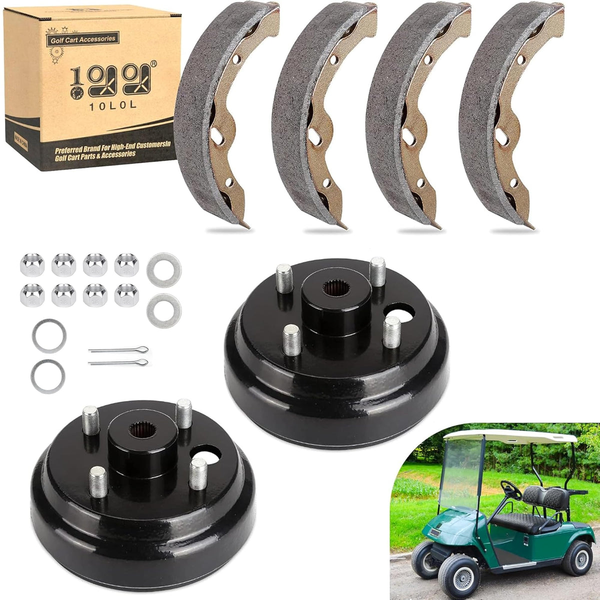 10L0L brake drum assembly for EZGO TXT—reliable braking compatibility