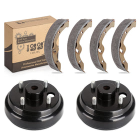 Complete EZGO TXT brake drum kit packaging—ready-to-install