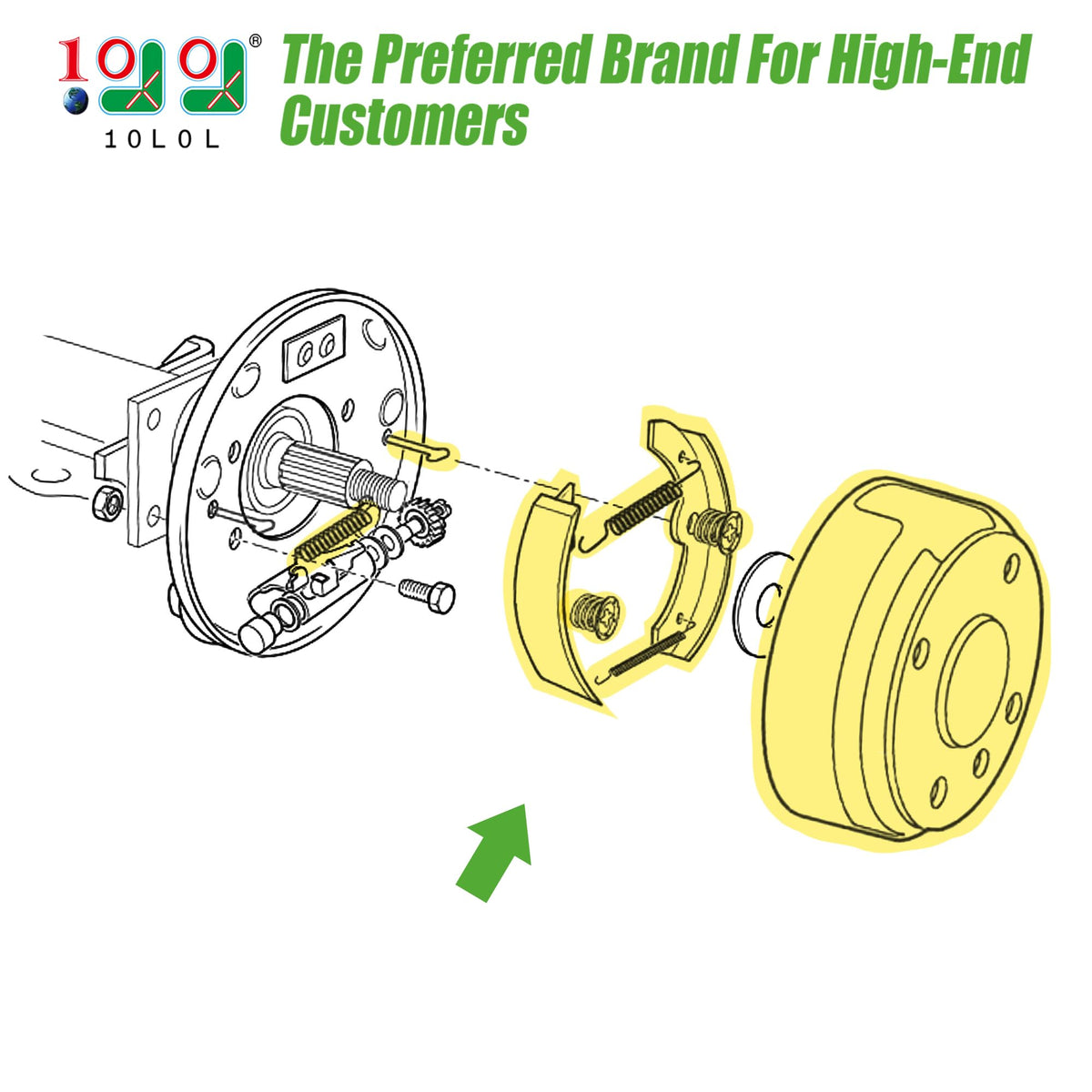 10L0L OEM brake drum JU0-G6521-00-00 replacement for Yamaha carts