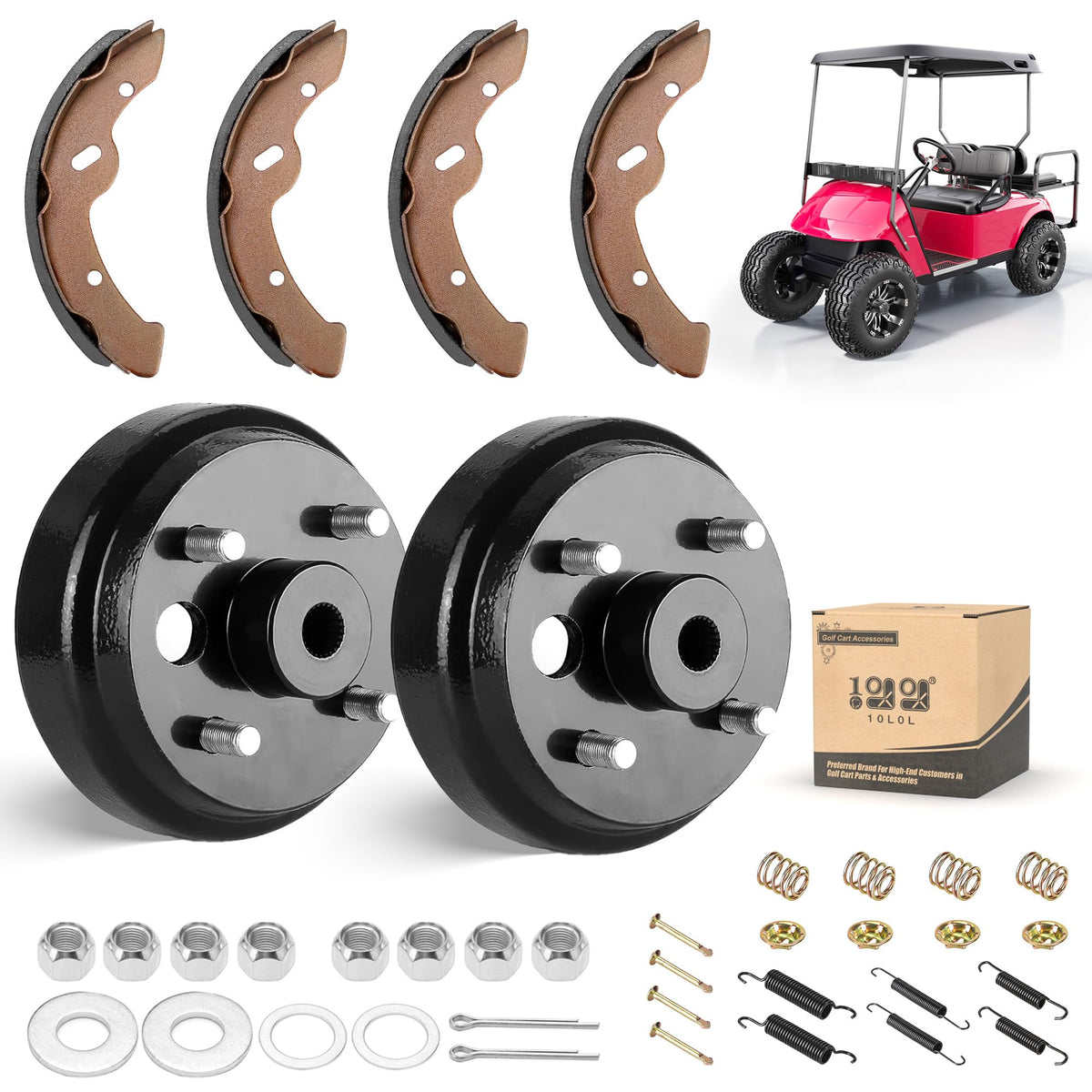 10L0L brake hub drum kit for EZGO TXT provides smoother braking and reliable fit.