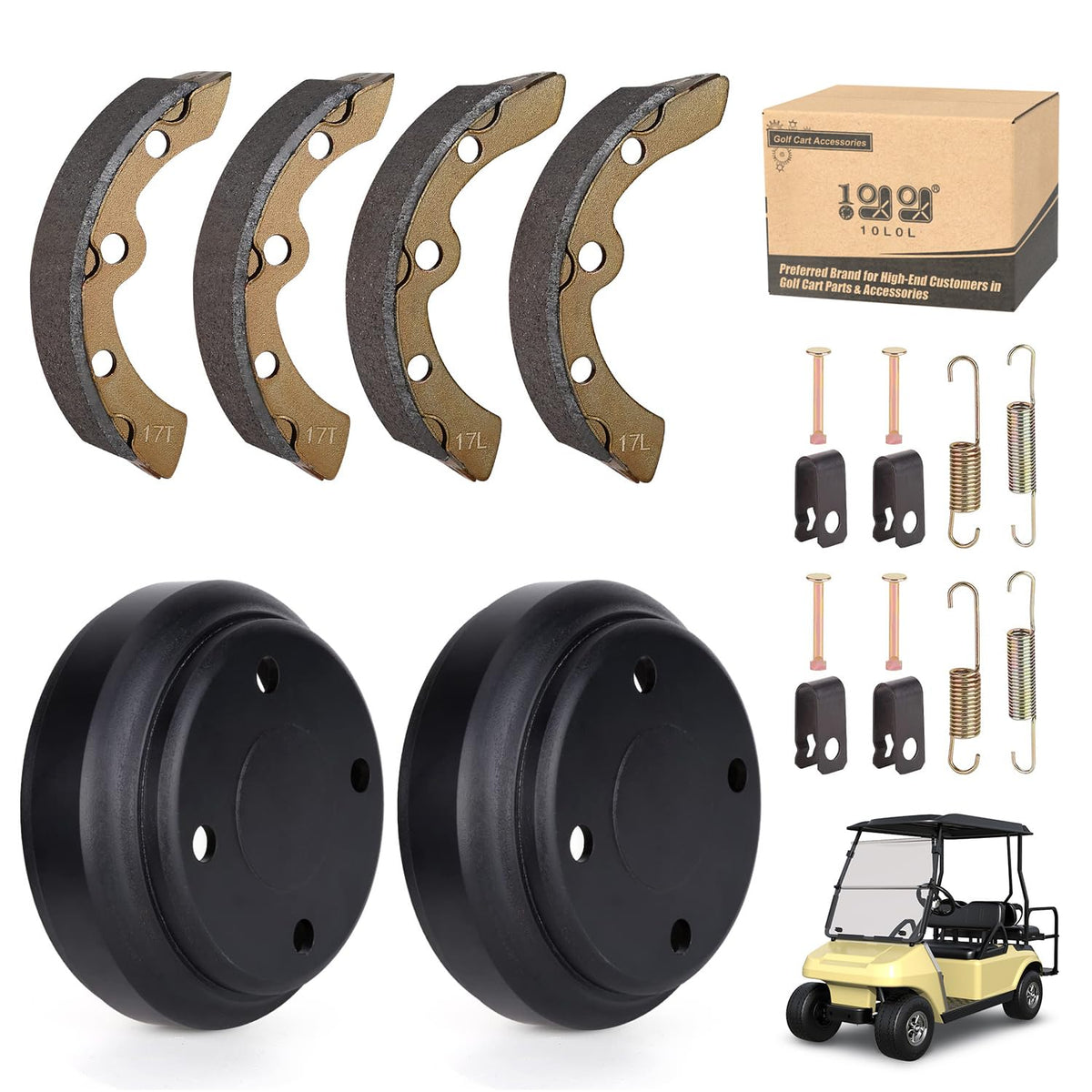 10L0L brake drum for Club Car DS, smoother stopping potential.