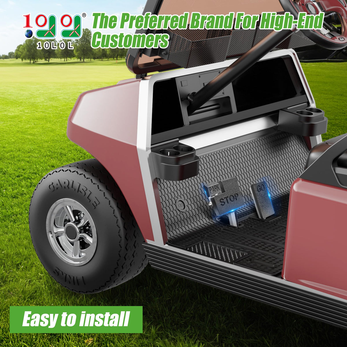 10L0L Golf Cart brake pedal pad ensures reliable stopping for Club Car DS models