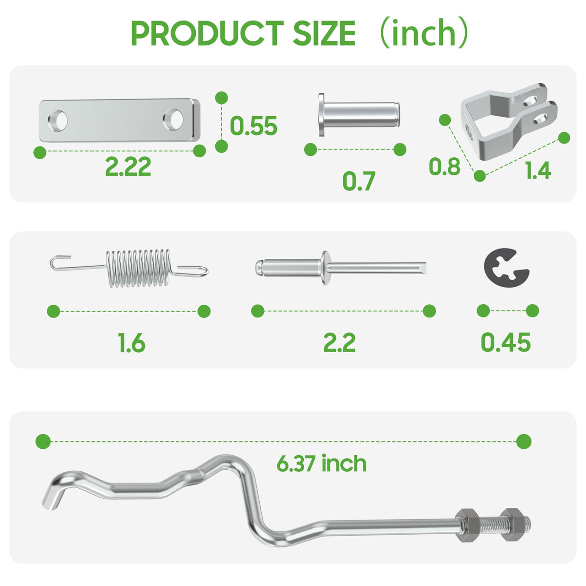 10L0L packaging image with screws and circlip for organized assembly.