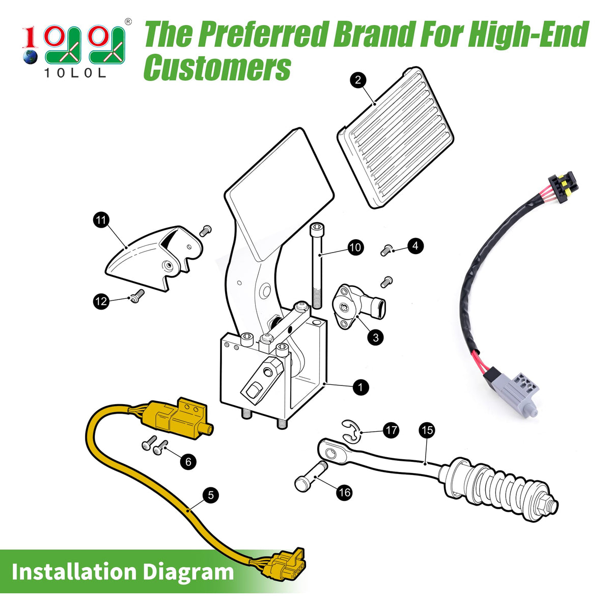 10L0L brake pedal switch for EZGO RXV activates brake lights for visibility.