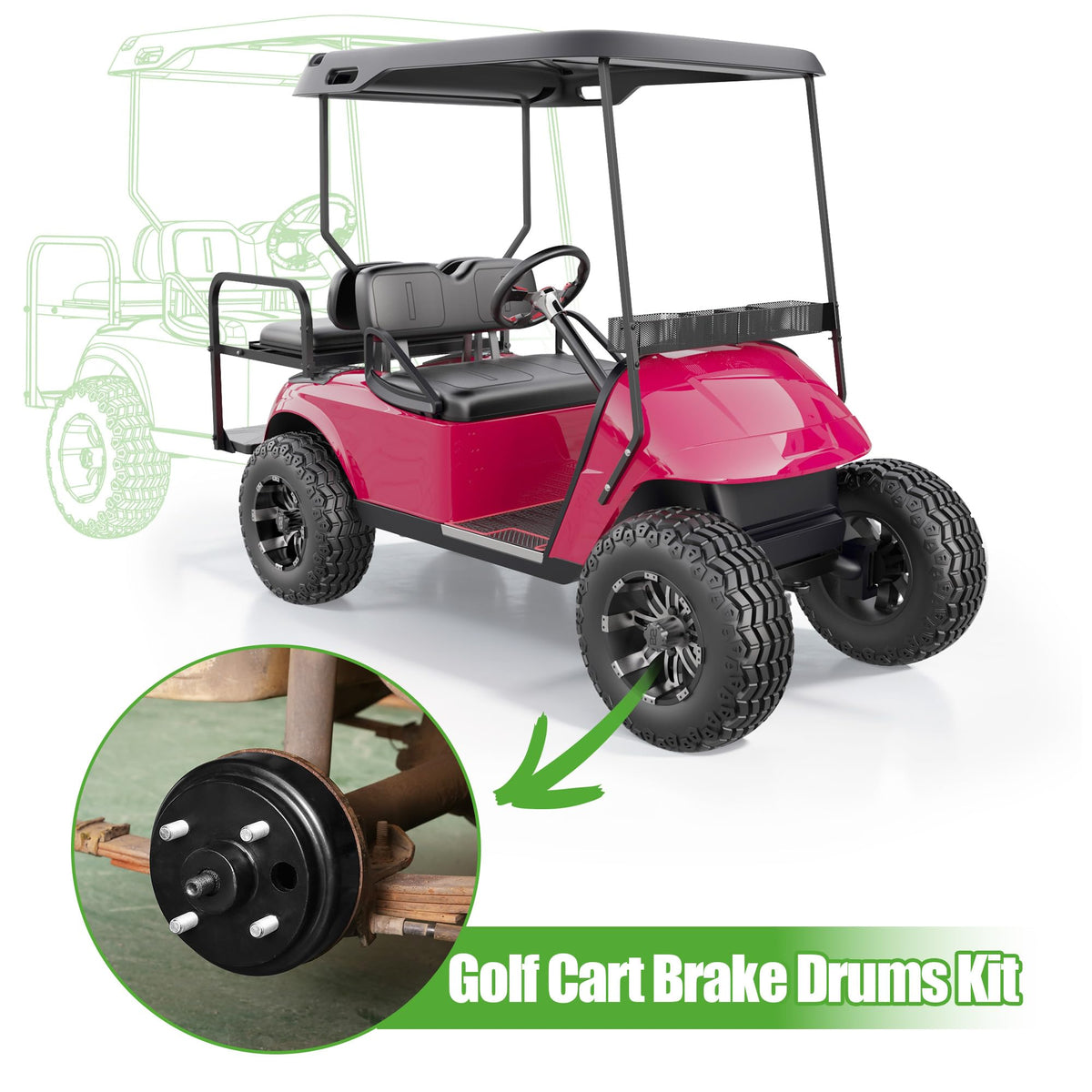 10L0L brake shoes for EZGO TXT improve stopping performance with proper wear.