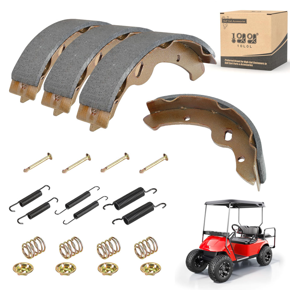 10l0l golf cart brake shoes front view, ready for quick installation and reliable stopping