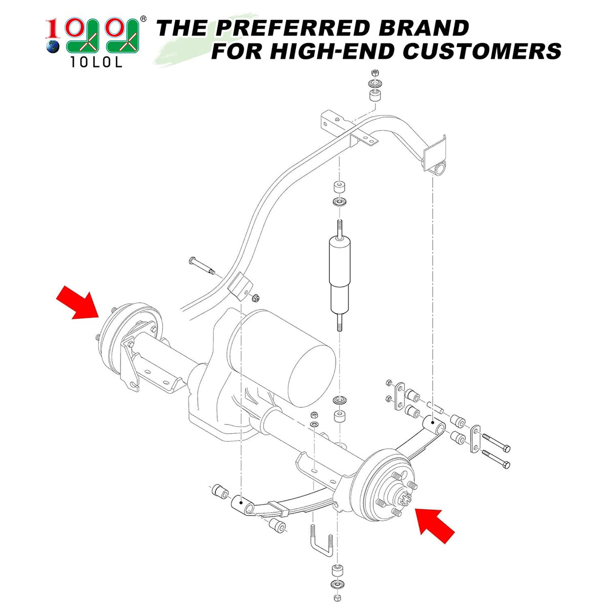 10L0L brake shoes kit rear for EZGO TXT—potentially smoother stops