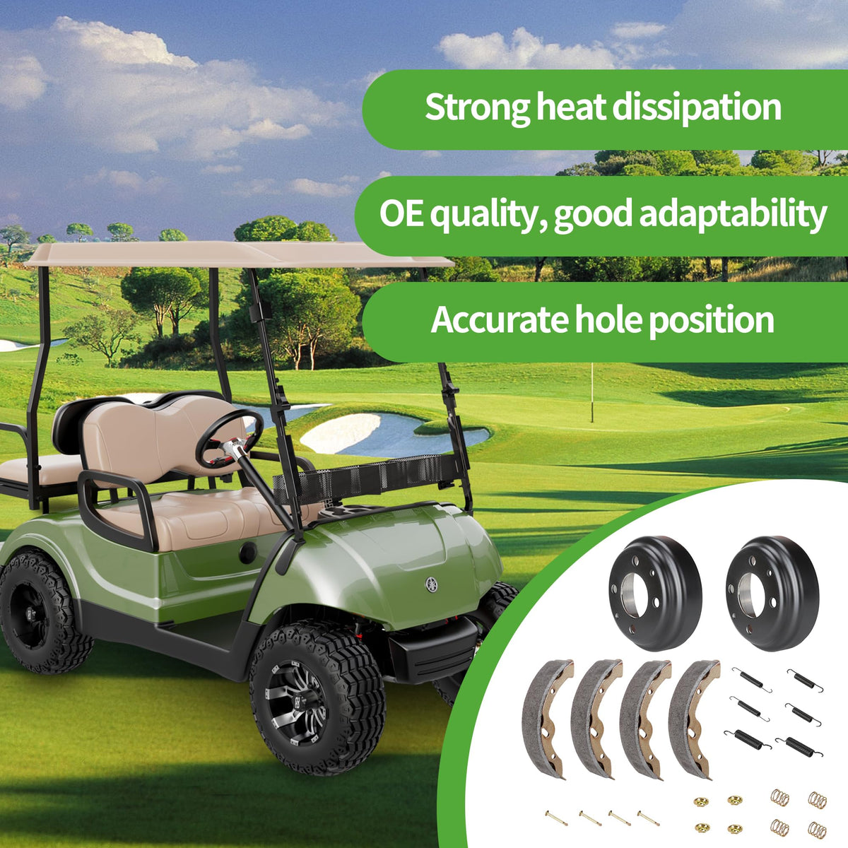10L0L brake shoes kit compatible with Yamaha G9-G22 for reliable stopping