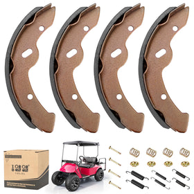 10L0L Golf Cart brake shoes kit for EZGO and Yamaha, direct bolt-on replacement.