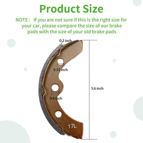 10L0L golf cart brake shoes packaging and contents laid out