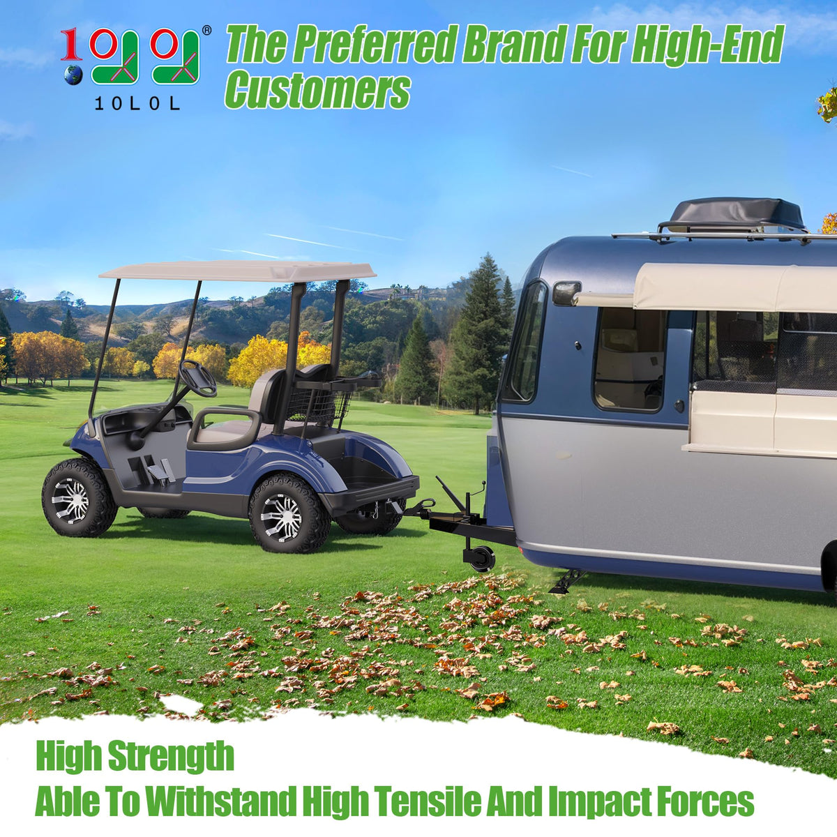 10L0L bumper hitch for Yamaha Drive G29 side view focusing on mount design.