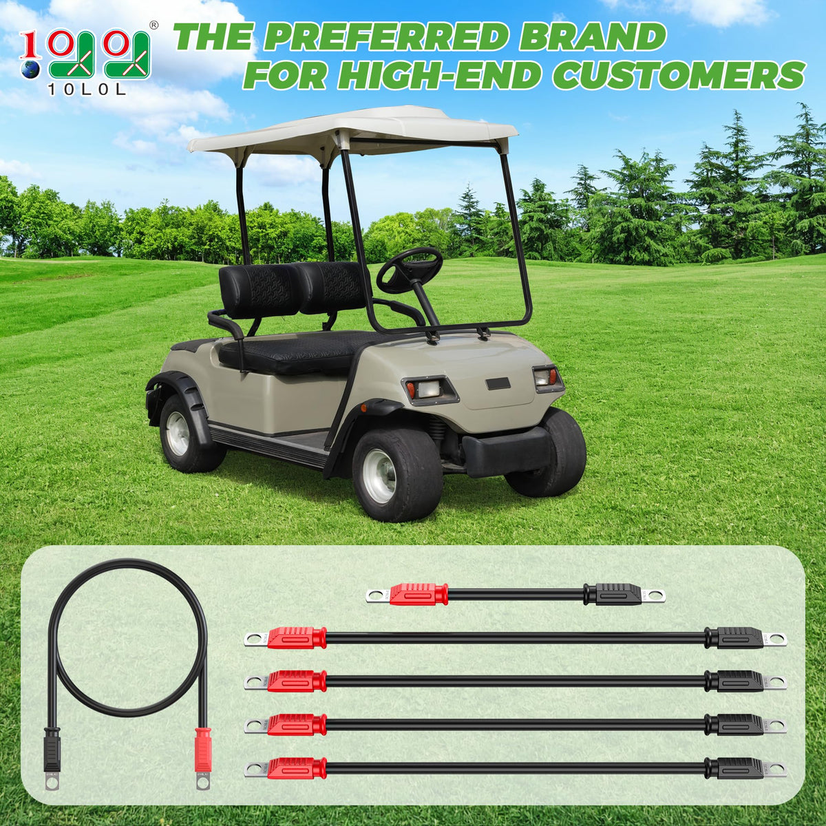 10l0l golf cart cable set 16-inch cables for Yamaha G22 streamline routing.