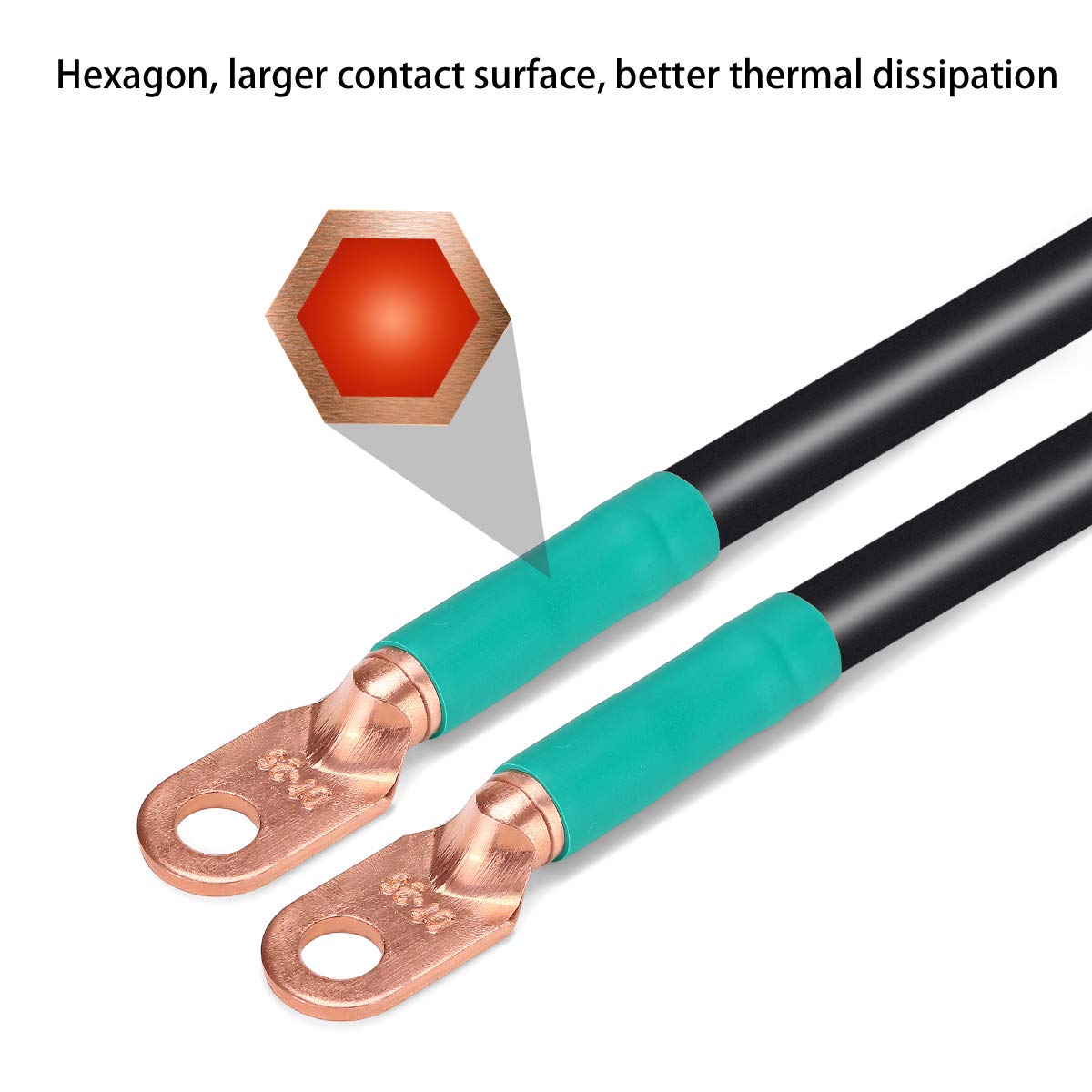 10L0L golf cart cables kit connection-lugs; durable copper interfaces.