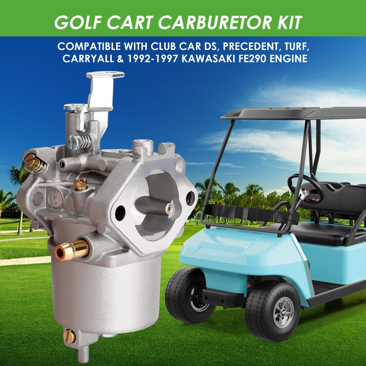 10L0L golf cart carburetor kit gaskets arranged for seal integrity during engine rebuilds.