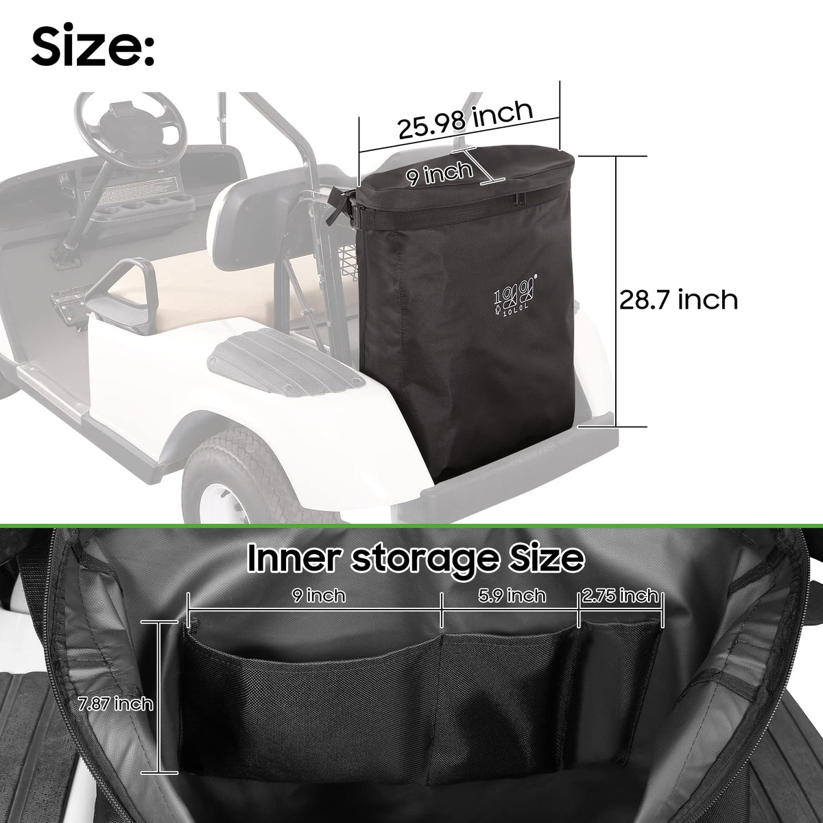 10L0L golf cart cargo bag during grocery trips keeps items organized and secure.