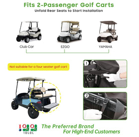 10L0L golf cart cargo bag rear view shows roomy space for groceries on every ride.