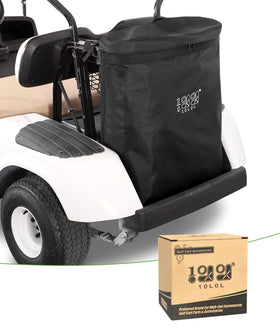 10L0L golf cart cargo bag side view demonstrates durable waterproof storage for two-passenger carts.