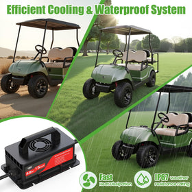 10L0L golf cart charger cooling system during operation.