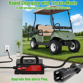 10L0L golf cart charger with IP67 rating for outdoor durability.